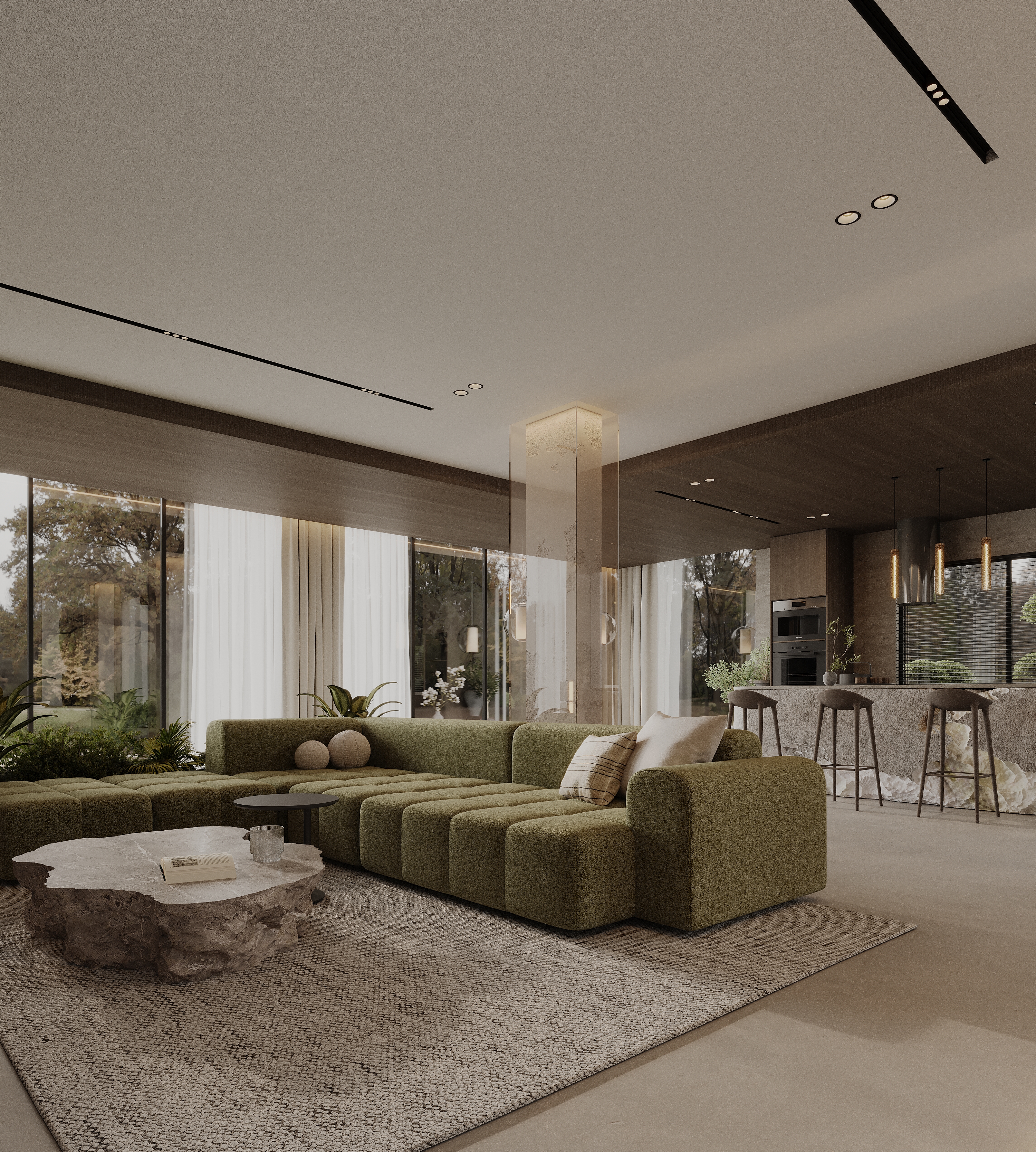 Living Room & Kitchen